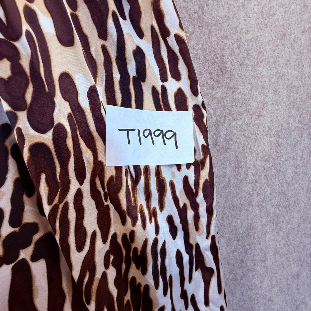 New York & Company Animal Print Bow Halter Jumpsuit Brown XL NWT - Picture 2 of 10